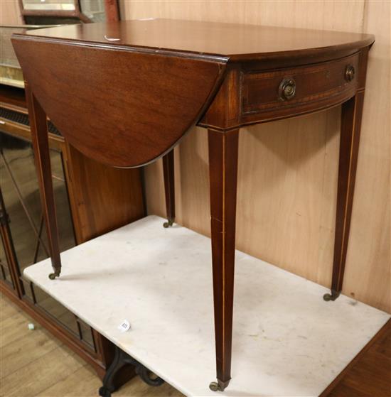 An inlaid Pembroke table, stamped W.83cm